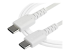 StarTech.com 2m USB C Charging Cable, Durable Fast Charge & Sync USB 2.0 Type C to USB C Laptop Charger Cord, TPE Jacket Aramid Fiber M/M 60W White, Samsung S10, S20 iPad Pro MS Surface - Nærbilde