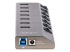 StarTech.com 7-Port Self-Powered USB-C Hub with Individual On/Off Switches, USB 3.0 5Gbps Expansion Hub w/Power Supply, Desktop/Laptop USB-C to USB-A Hub, 7x BC 1.2 (1.5A), USB Type C Hub - Venstre side