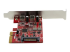 StarTech.com PCIe USB 3.1 Card, 2x USB C 3.1 Gen 2 10Gbps, PCIe Gen 3 x4, ASM3142 Chipset, USB Type-C PCI Express Card, 2-Port USB 3.2 Gen 2x1 Expansion Add-On Card, Windows, macOS, Linux - Høyre vinkel