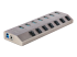 StarTech.com 7-Port Self-Powered USB-C Hub with Individual On/Off Switches, USB 3.0 5Gbps Expansion Hub w/Power Supply, Desktop/Laptop USB-C to USB-A Hub, 7x BC 1.2 (1.5A), USB Type C Hub - Venstre vinkel