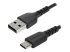 StarTech.com 2m USB A to USB C Charging Cable, Durable Fast Charge & Sync USB 2.0 to USB Type C Data Cord, Rugged TPE Jacket Aramid Fiber M/M 3A Black, Samsung S10, S20, iPad Pro, Pixel - Høyre vinkel