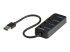 StarTech.com 4 Port USB 3.0 Hub, USB-A to 4x USB 3.0 Type-A with Individual On/Off Port Switches, SuperSpeed 5Gbps USB 3.1/USB 3.2 Gen 1, USB Bus Powered, Portable, 9.8" Attached Cable - Høyre vinkel