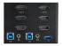 StarTech.com 2 Port Triple Monitor DisplayPort KVM Switch, 4K 60Hz UHD HDR, Desktop 4K DP 1.2 KVM with 2 Port USB 3.0 Hub (5Gbps) & 4x USB 2.0 HID Ports, Audio, Hotkey Switching, TAA - Nærbilde