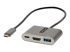 StarTech.com USB C Multiport Adapter, USB-C to HDMI 4K Video, 100W Power Delivery Passthrough Charging, 2-Port USB 3.0 Hub 5Gbps (1xType-C/1xA), USB-C Mini Dock, USB-C Travel Dock - Venstre vinkel