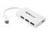 StarTech.com 4 Port USB C Hub with 1x USB-C & 3x USB-A Ports (SuperSpeed 5Gbps), USB Bus Powered, Compact Portable/Laptop USB 3.0 Adapter Hub, USB 3.1 Gen 1/USB 3.2 Gen 1 Type-C Hub, White - Høyre vinkel