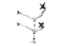 StarTech.com Desk Mount Quad Monitor Arm, Premium Articulating VESA 4 Monitor Mount 2x2 up to 27", Ergonomic Height Adjustable Pole Mount, Tilt/Swivel/Rotate, C-Clamp/Grommet, Silver - Høyre vinkel